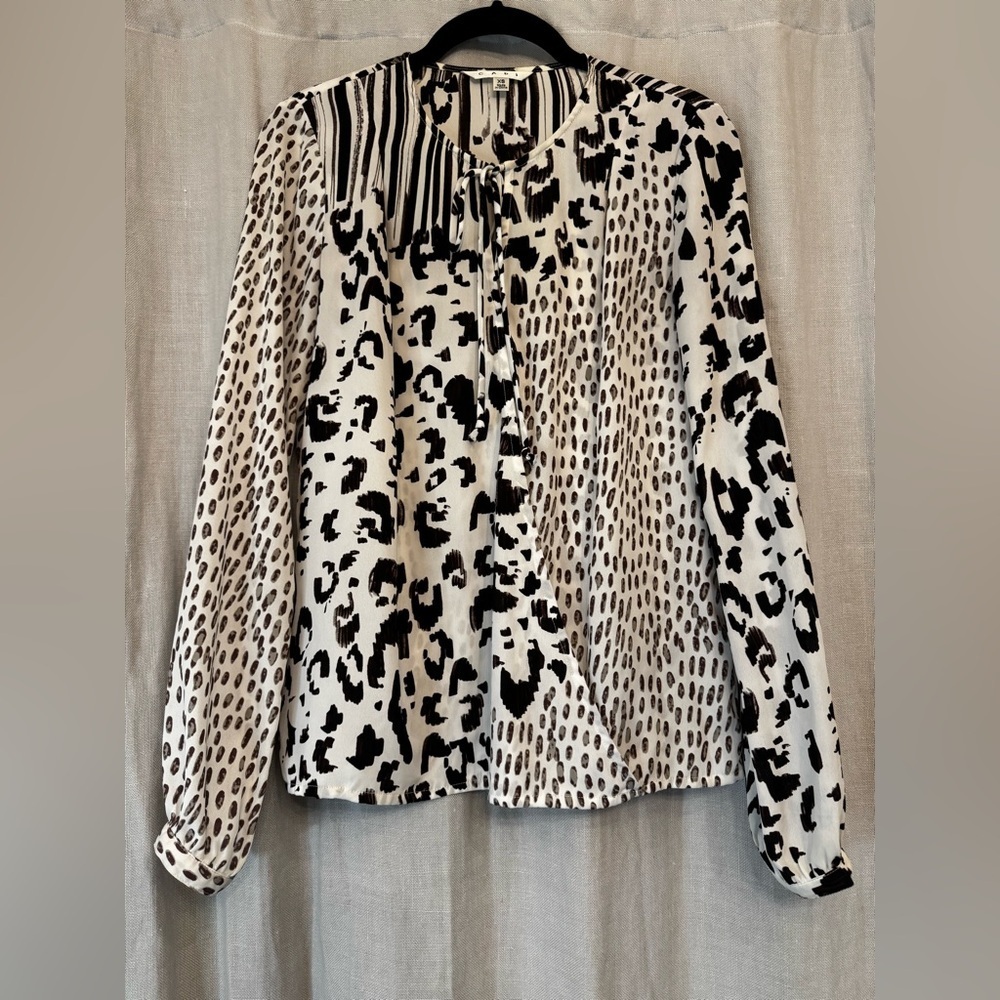Cabi Wanderer Blouse Mixed Animal Print XS